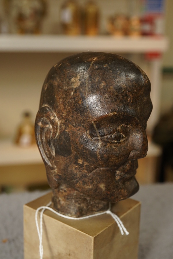 CORRECTION - A Chinese stone model of a luohan's head, Ming dynasty